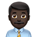 👨🏿‍💼 man office worker: dark skin tone display on Apple